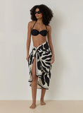 Black And Cream Printed Sarong Bora