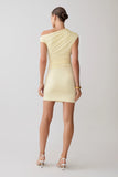 Alyn Off Shoulder Draped Mini Dress Lemon