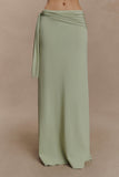 Bowie Low Rise Knit Maxi Skirt Pastel Green