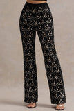 Jordanne Black Lace Flared Leg Trousers