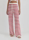 Red And White Striped Knitted Trouser