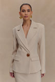 Max Cinched Waist Blazer Ivory Stone