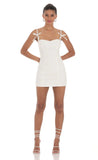 Bow Ties Bodycon Dress in White
