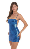 Sequin Bodycon Dress in Blue