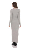 Ribbed Maxi Skirt in Grey