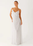 Harri Maxi Dress White Polka Dot