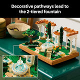 LEGO Icons Fountain Garden Building Set DIY Kit for Adults Ages 18 Miniature Craft Building Blocks for Home Decor Display Gift for Birthdays with Cypress Trees and Grape Vines 10359