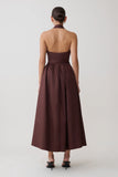 Cindy Collared Midi Dress Chocolate