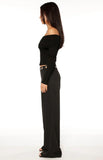 Devotion Black Eyelet Straight Leg Pants