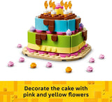 LEGO Birthday Party Cake Building Toy for Boys Girls Ages 7 Birthday Decoration with 10 Candle Accessories Craft for Kids 40815