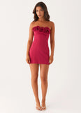 Patsie Strapless Mini Dress Fuchsia