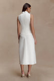 Yanina Cotton Halter Midi Dress White