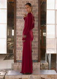 Elmont Long Sleeve Maxi Dress Dark Cherry