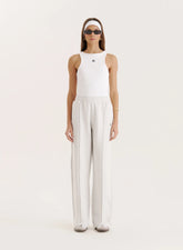 Light Grey 4th Wide Leg Branded Joggers