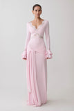 Electra Slinky Lace Maxi Dress Ballet Pink