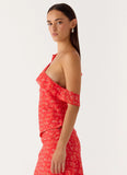 Calia Top Magenta Red Rose