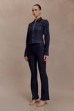 Cierra Cinched Jacket Top Washed Indigo Blue