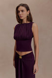 Erina Slinky Open Back Top Aubergine