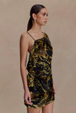 Ayana Cross Back Mini Dress Velvet Burnout