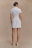 Aysha Buttoned Linen Mini Dress White