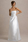 Universe White Bandeau Split Puff Skirt Maxi Dress