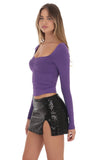 Sequin Slit Skirt in Black