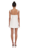 Ruffle Strap A line Dress in White