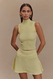 Indy Pointelle Knit Top Lemon