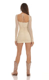Mesh Ruched Dress in Beige