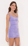 Ruched Dress in Purple