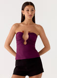 Hari Strapless Top Plum