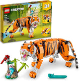 LEGO Creator 3 in 1 Majestic Tiger Building Set Transforms from Tiger to Panda or Koi Fish Set Animal Figures Collectible Building Toy Gifts for Kids Boys Girls 9 Plus Years Old 31129