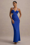 Leandra Blue Strappy Cut Out Maxi Dress