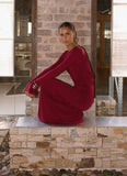 Elmont Long Sleeve Maxi Dress Dark Cherry