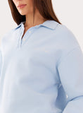 Light Blue Branded Oversized Polo Sweatshirt