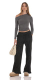 Pleated Straight Pants in Black
