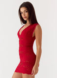 Sommers Lace Mini Dress Red
