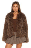 Margot Brown Shaggy Fur Jacket