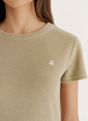 Green Towelling Short Sleeve Top