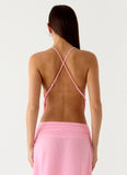 Sweet Charm Cowl Neck Top Baby Pink
