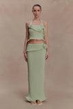 Samira Knit Wired Maxi Skirt Pastel Green
