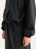 Black Funnel Neck Windbreaker Jacket