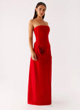 Hilton Strapless Maxi Dress Red