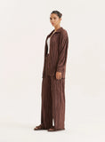 Chocolate Plisse Trouser