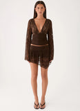 Avelora Lace Mini Skort Chocolate
