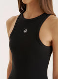 Black 4th Branded Racer Vest Top
