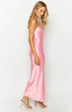 Renesmee Pink Satin Maxi Dress