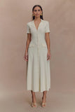 Pearson Short Sleeve Knit Midi Dress Ivory