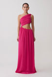 Aria Chiffon Cut Out Maxi Dress Fuchsia
