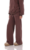Fleece Straight Sweatpants in Brown